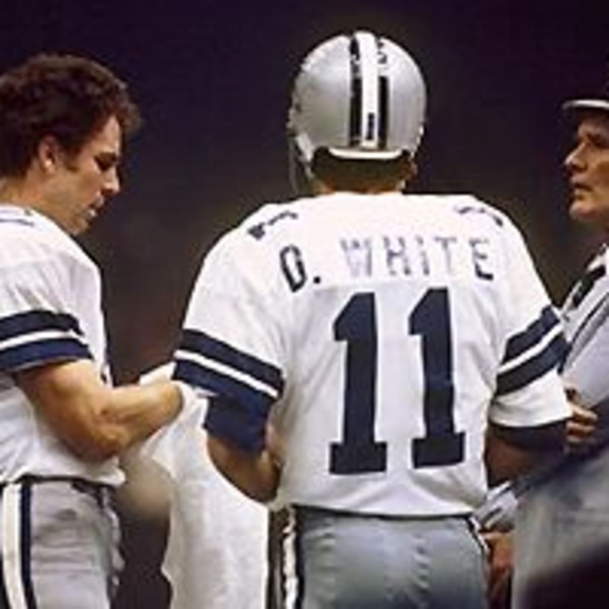 Quarterback Danny White of the Dallas Cowboys passing in a game