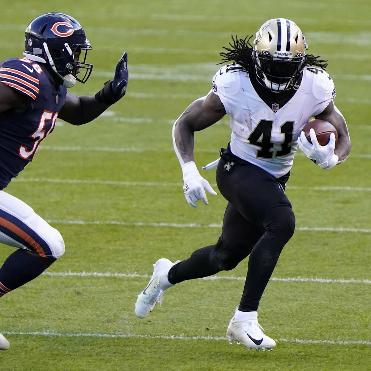 Callaway debuts No. 1 Saints jersey; Kamara's 6 is rented