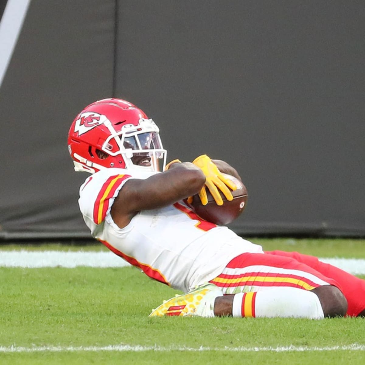 Kansas City Chiefs wide receiver Tyreek Hill (10) jumps into the stands and  fans celebrate his touchdown in the first quarter against the Minnesota  Vikings on Sunday, Nov. 3, 2019 at Arrowhead