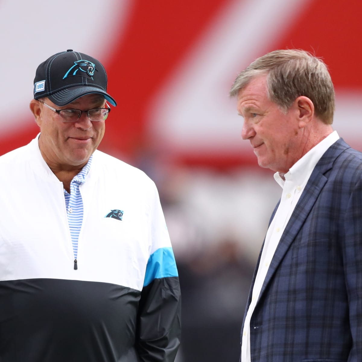 Carolina Panthers interim general manager Marty Hurney speaks to the media  during a news conference in Charlotte, N.C., Wednesday, July 19, 2017. The  Panthers rehired Marty Hurney as their interim general manager