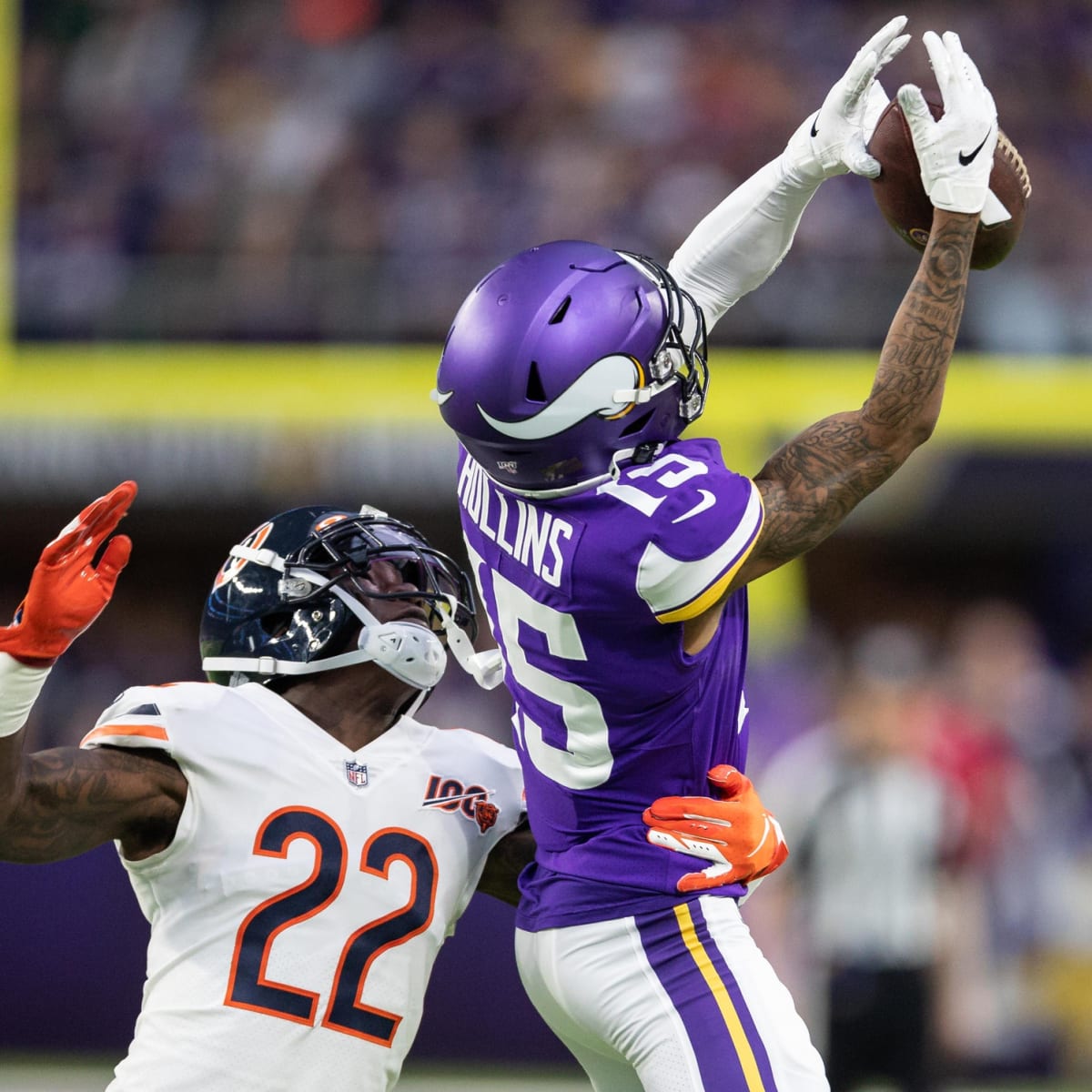 Minnesota Vikings wide receiver Alexander Hollins runs after a