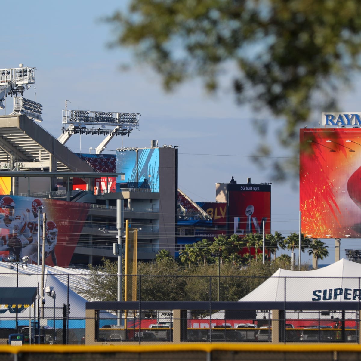 Raymond James Stadium Field Painted for Wild Card Week 