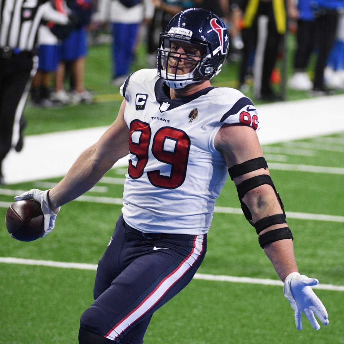 Would the Browns be interested in the Texans' J.J. Watt? Hey, Mary Kay! 