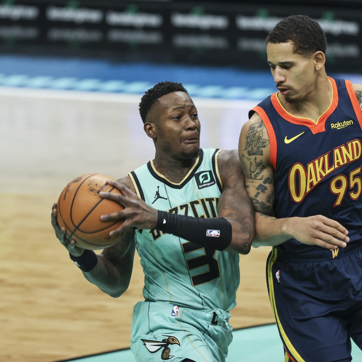 Terry Rozier of the Charlotte Hornets celebrates during the game