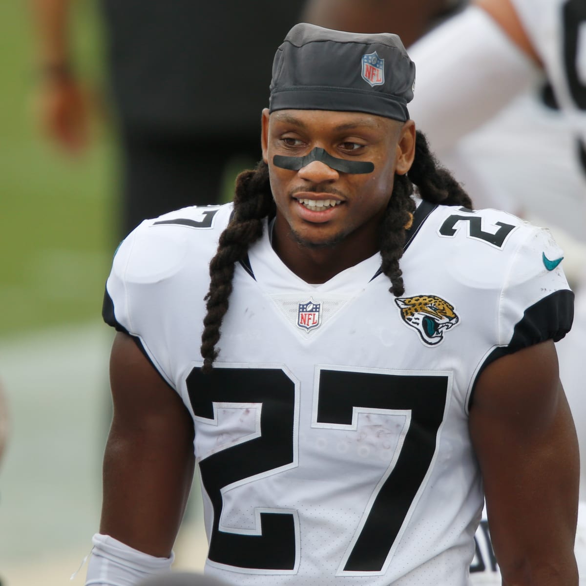 Jacksonville Jaguars cornerback Chris Claybrooks (27) walks to the team  bench before an NFL football game against the Pittsburgh Steelers,  Saturday, Aug. 20, 2022 in Jacksonville, Fla. The Steelers defeat the  Jaguars