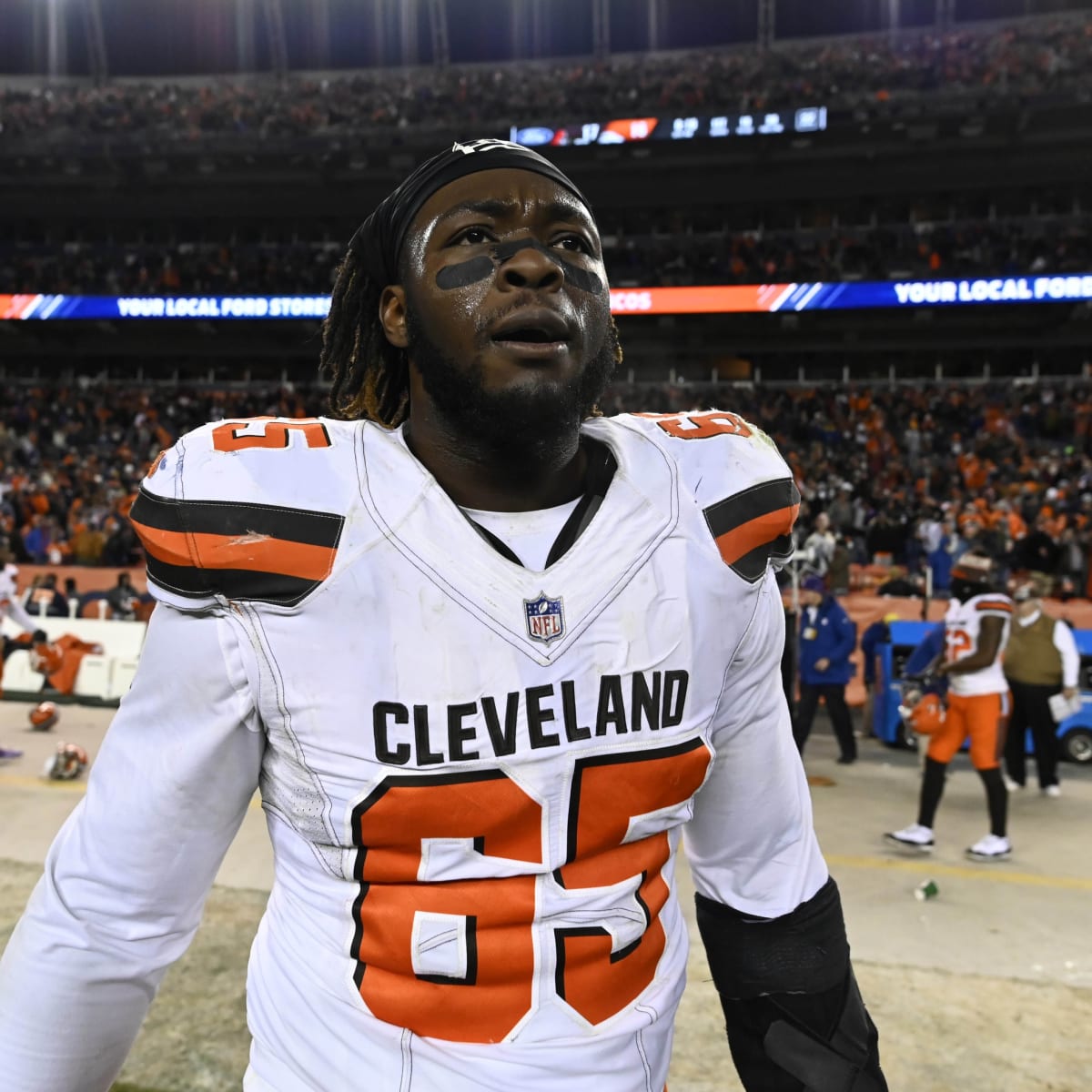 Larry Ogunjobi Cleveland Browns Game-Used #65 White Jersey vs