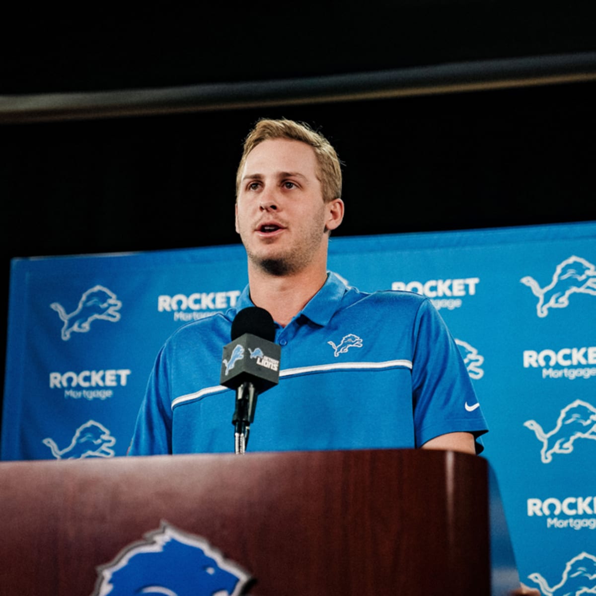 Detroit Lions quarterback Jared Goff's introductory news conference as a  Detroit Lion