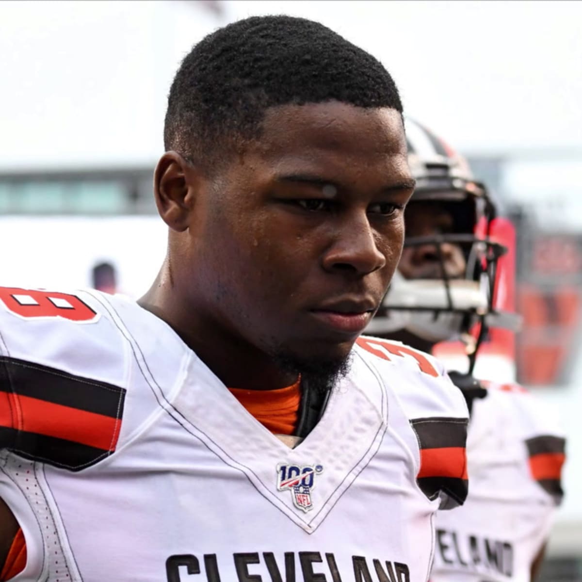 Cleveland Browns offensive guard Eric Kush (72) and center JC Tretter (64)  line up during an NFL football game against the Los Angeles Rams, Sunday,  Sept. 22, 2019, in Cleveland. The Rams