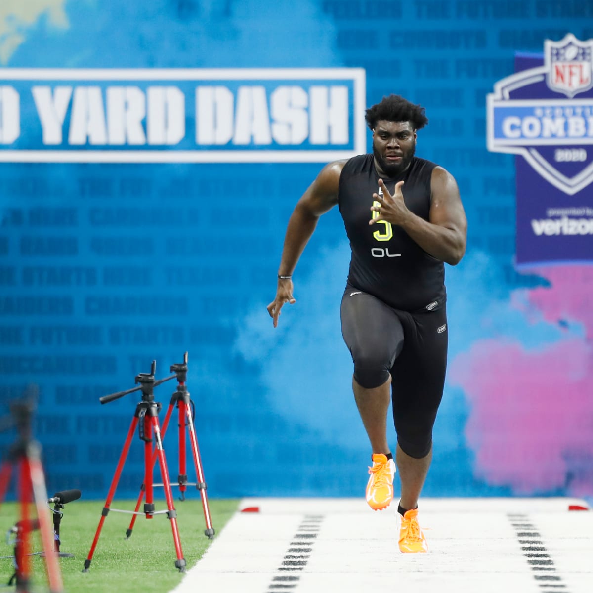 Louisville lineman Mekhi Becton shows off athleticism at NFL combine