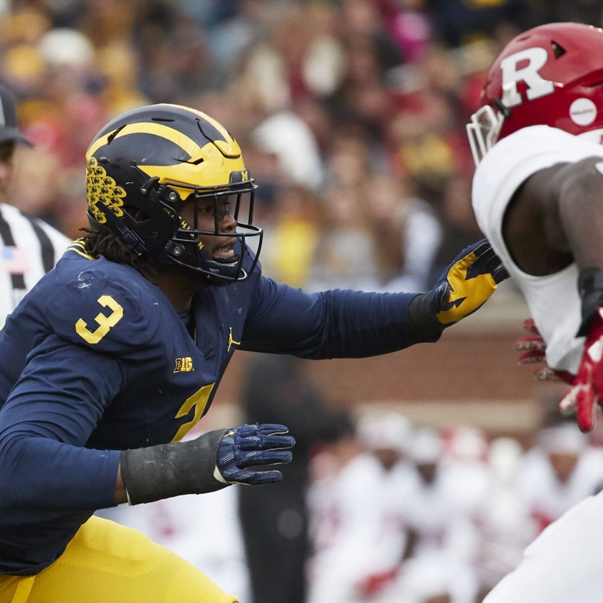 Rashan Gary Auto Michigan Wolverines Close Up 16x20 Photo Signed