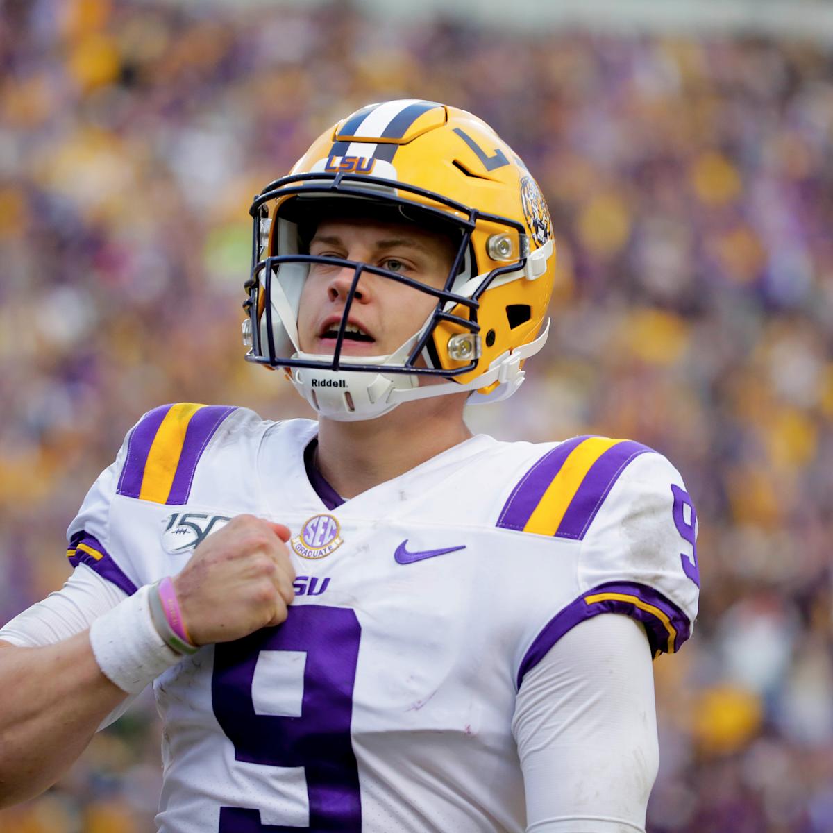 Lot Detail - Joe Burrow 2019 LSU Used Football Helmet *Used During  Championship Season*