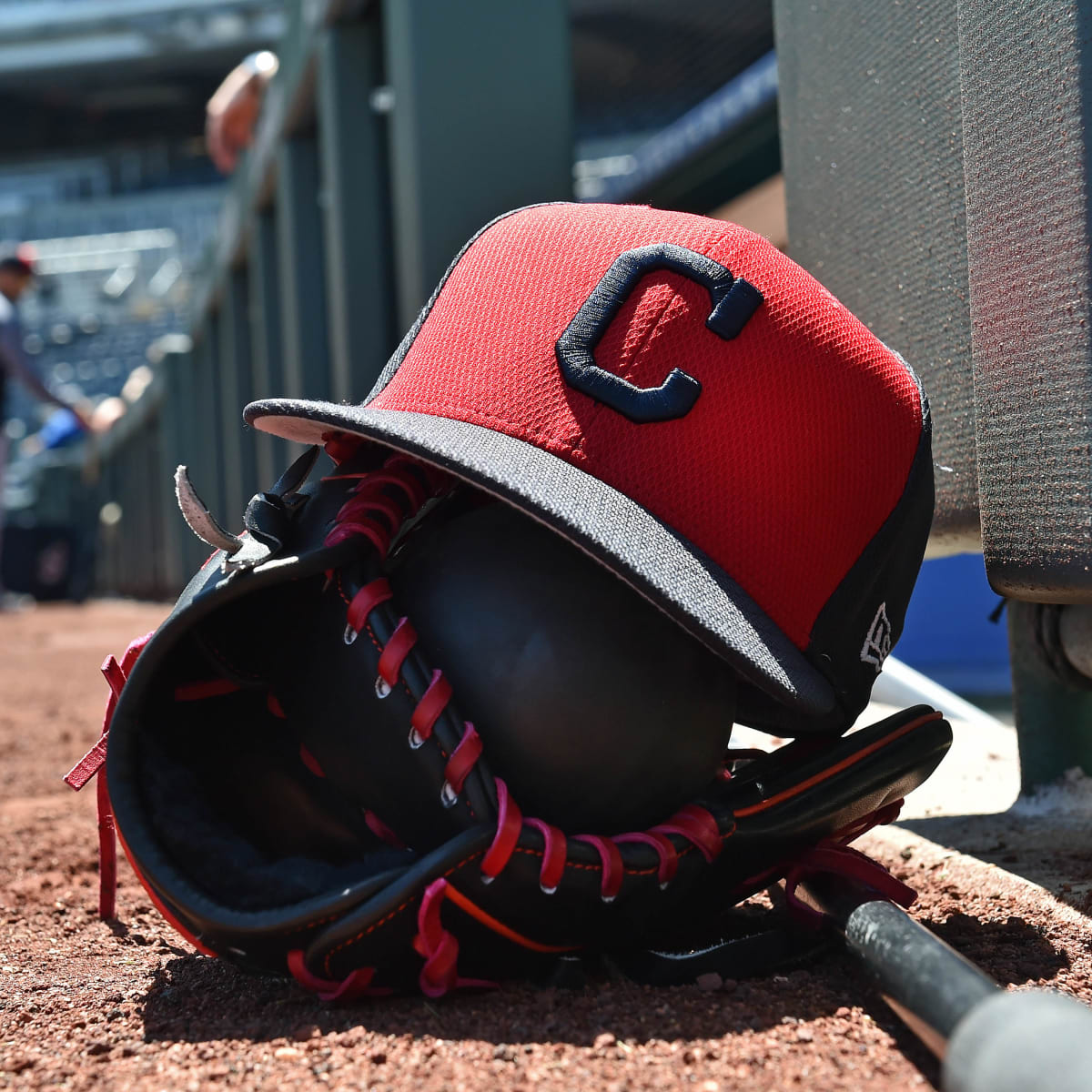 CLEVELAND, OH – APRIL 10: From left, Cleveland Indians Brian Giles