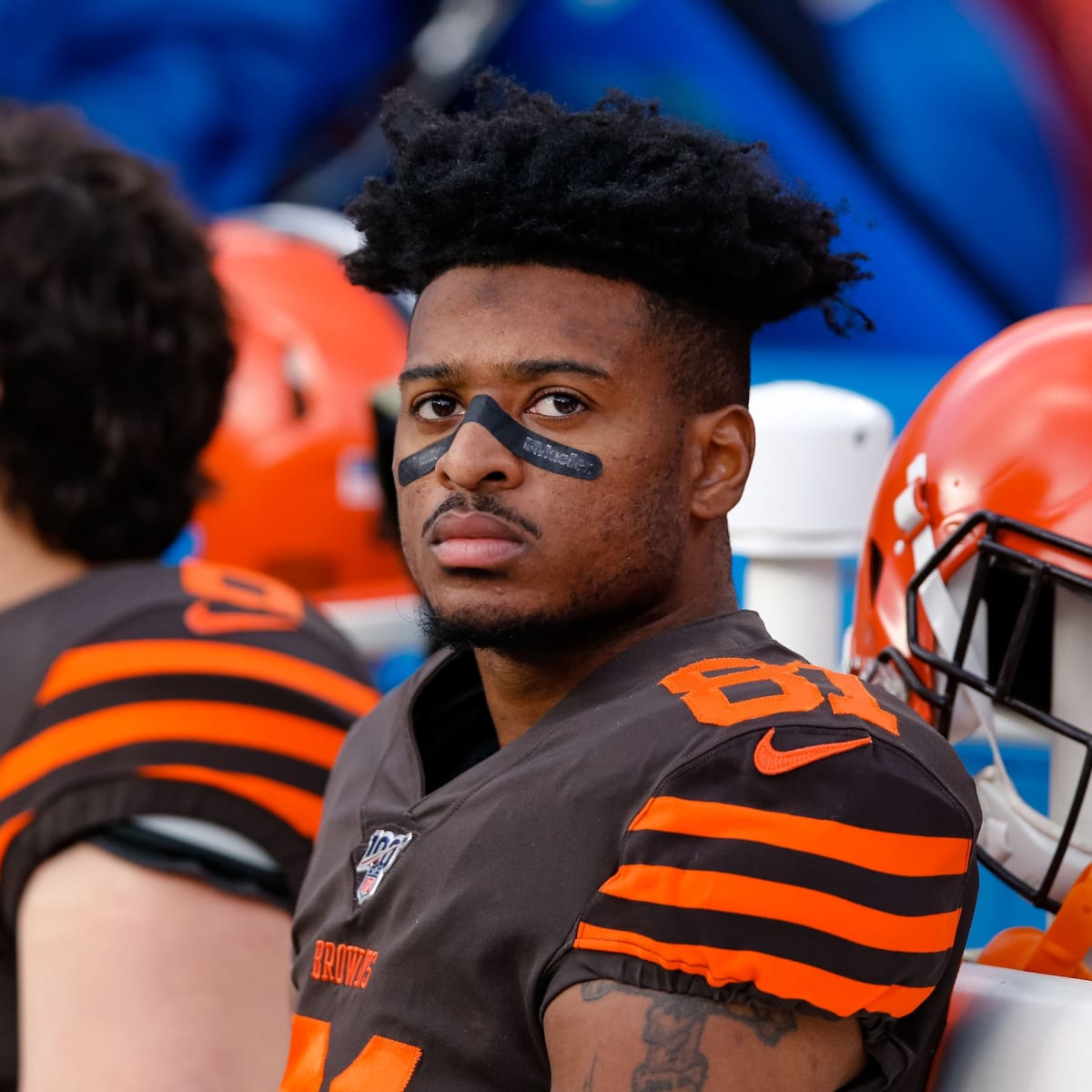 Cleveland Browns wide receiver Rashard Higgins (81) celebrates