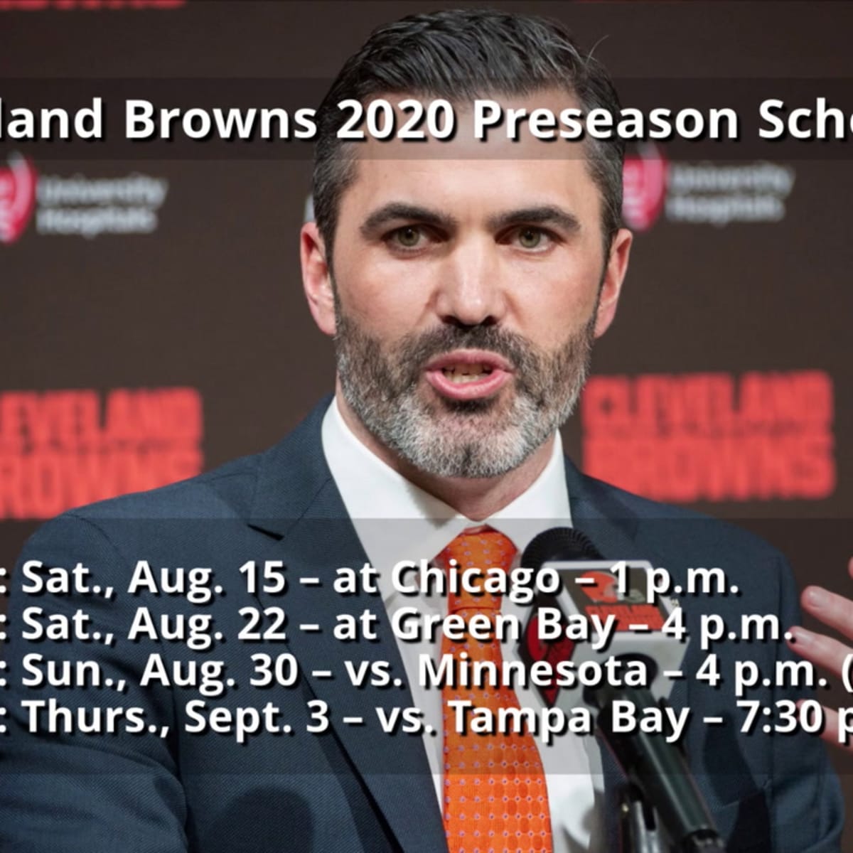 Browns 2020 preseason schedule features 3 games vs. NFC North teams