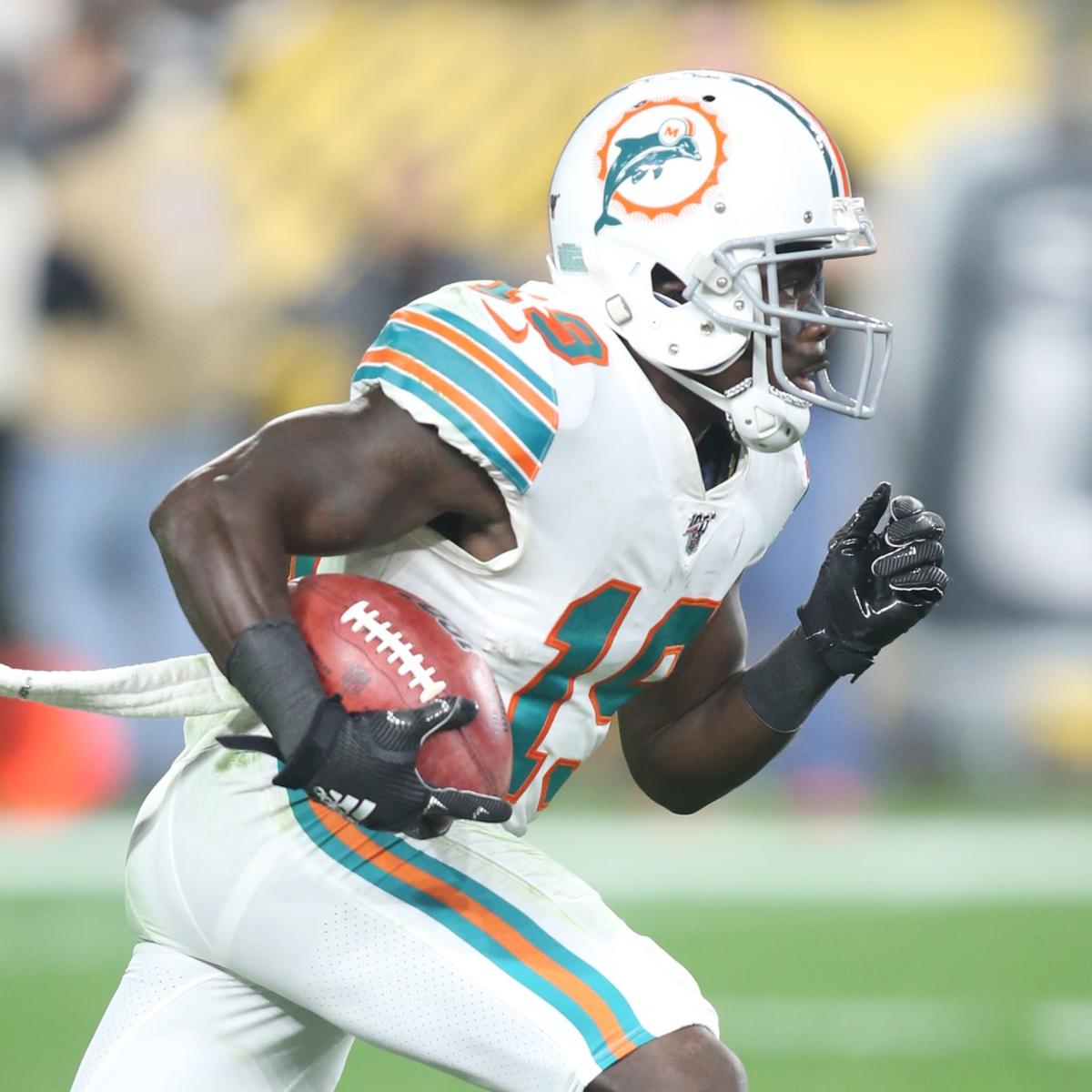 Miami Dolphins wide receiver Mohamed Sanu (16) is shown during a timeout in  the first half of a NFL preseason football game against the Philadelphia  Eagles, Saturday, Aug. 27, 2022, in Miami