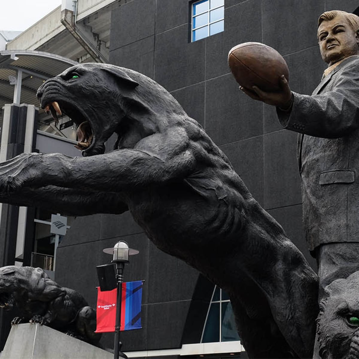 Statue of ex-Panthers owner removed from outside stadium