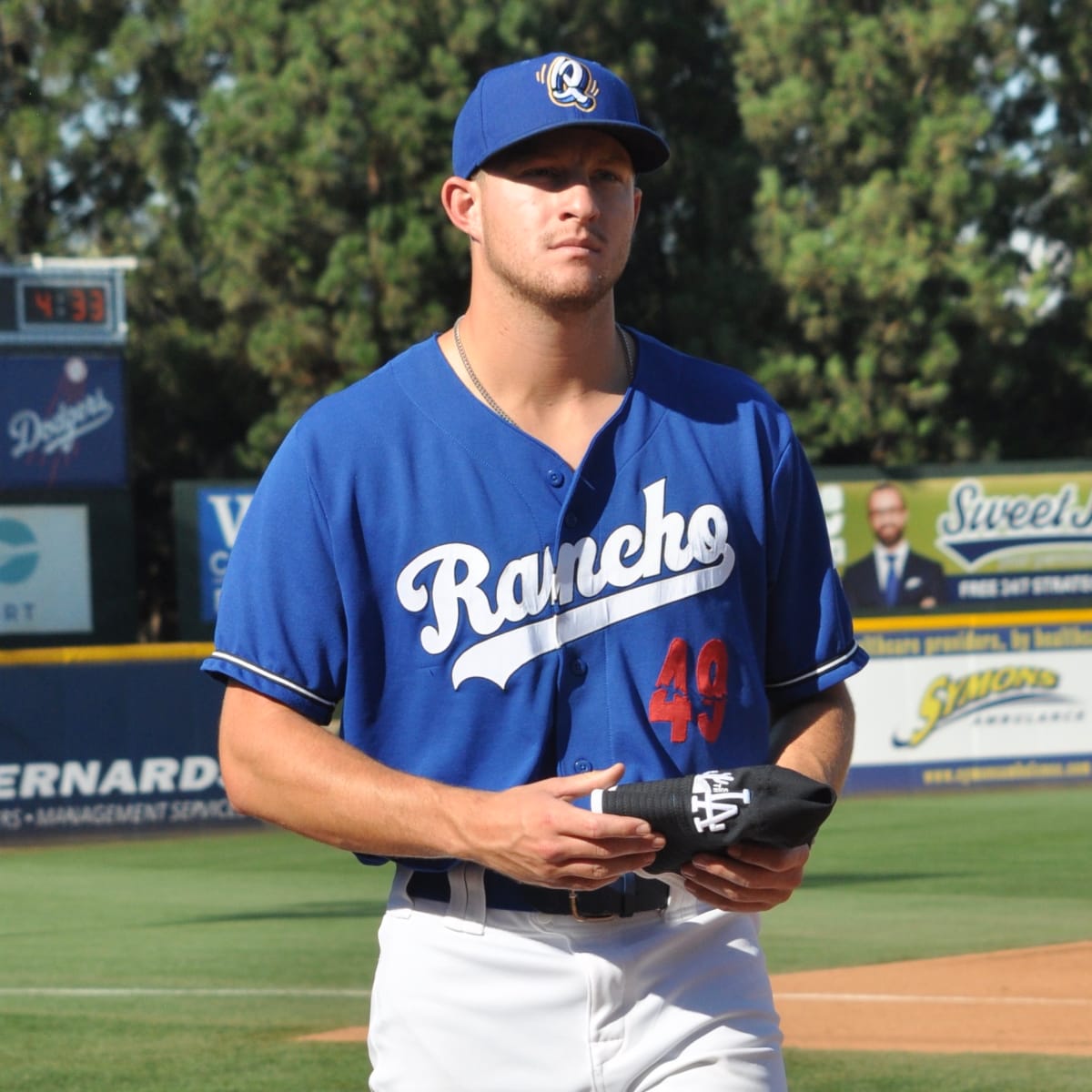 Corey Seager, Los Angeles Dodgers, MLB, american baseball player, blue  stone background, HD wallpaper