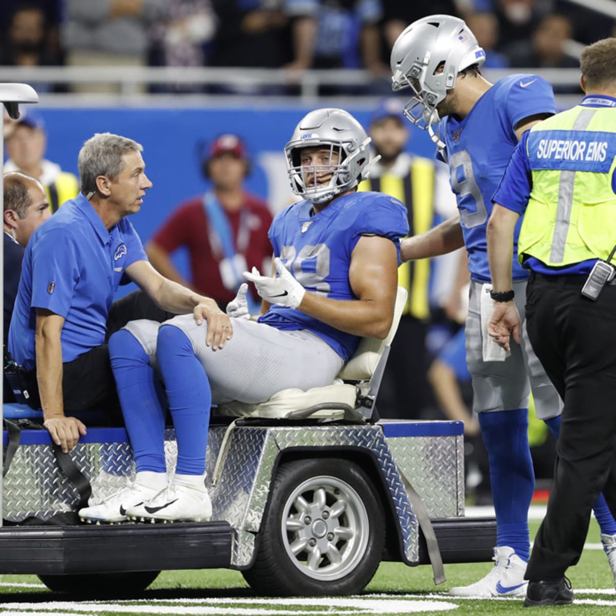 Detroit Lions T.J. Hockenson Broke Leg Tore Ankle Ligaments Last Year -  Sports Illustrated Detroit Lions News, Analysis and More