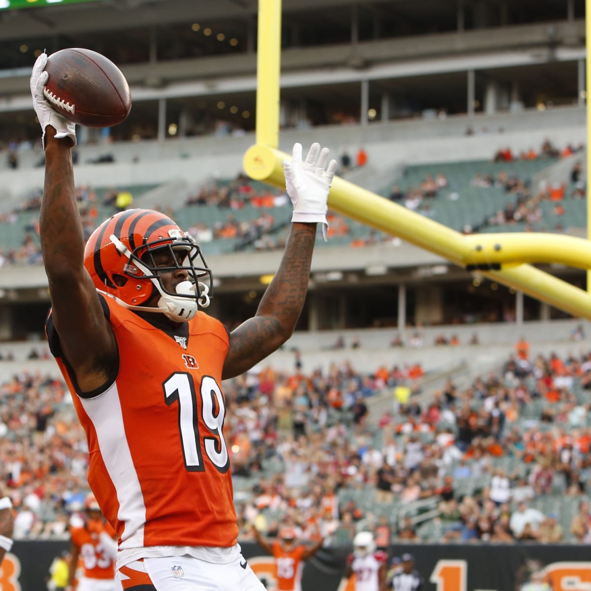 Cincinnati Bengals wide receiver Auden Tate (19) catches a pass