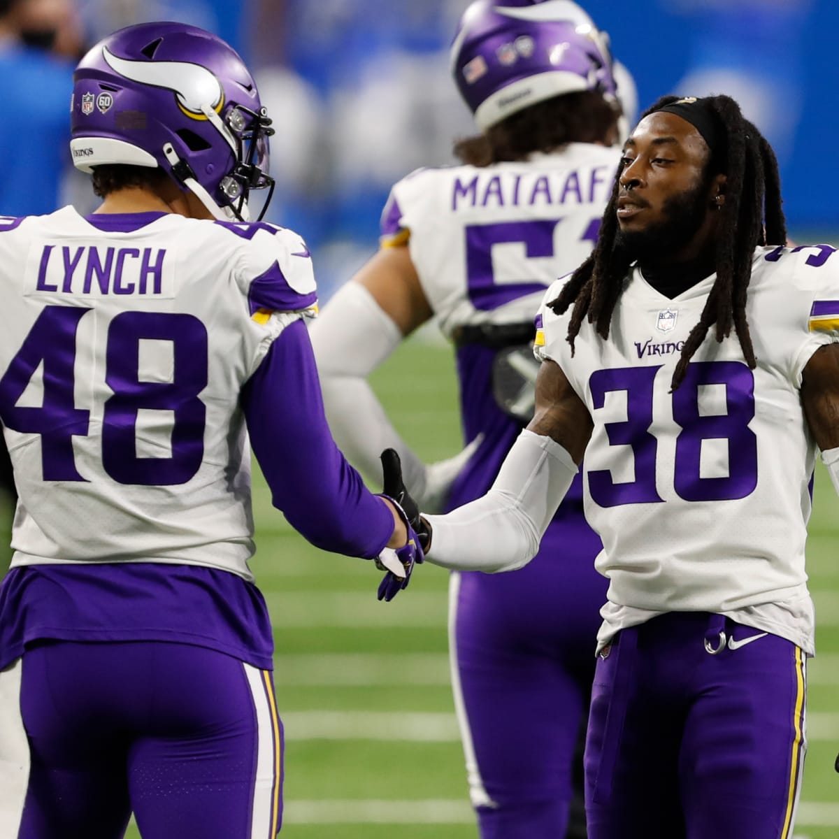 Minnesota Vikings cornerback Harrison Hand (20) warms up before an