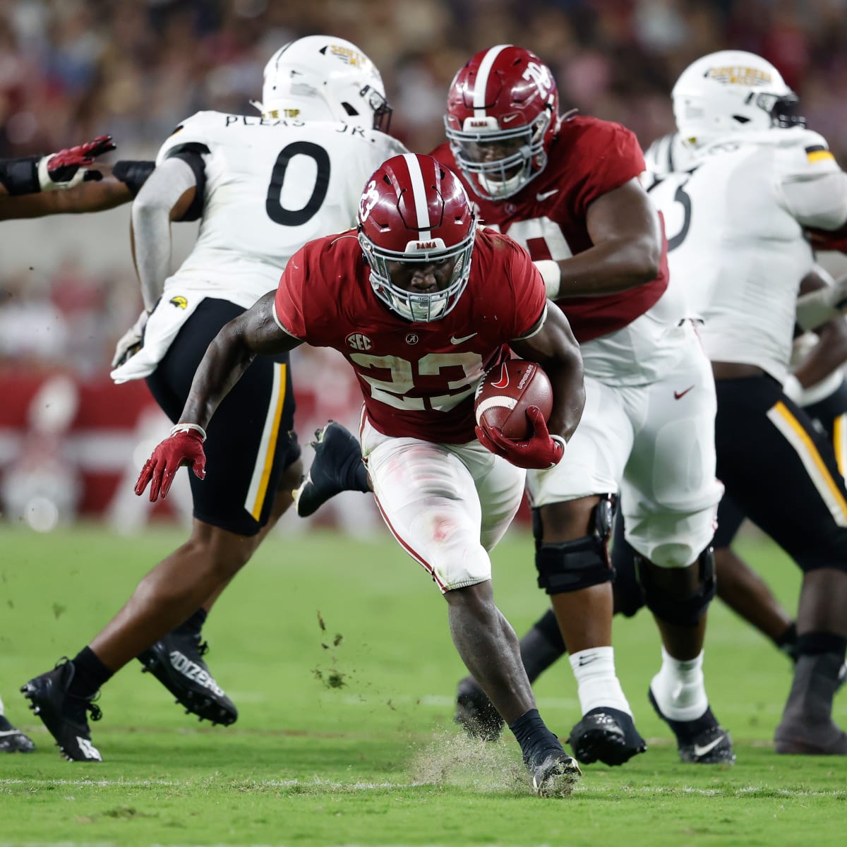 Jameson Williams tied an Alabama mark for second-longest TD catch