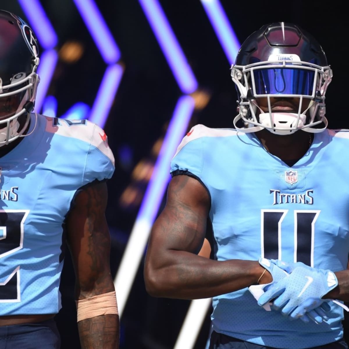 FILE - Tennessee Titans wide receiver Nick Westbrook-Ikhine leaves the  field after a win over the San Francisco 49ers in an NFL football game  Thursday, Dec. 23, 2021, in Nashville, Tenn. Finding