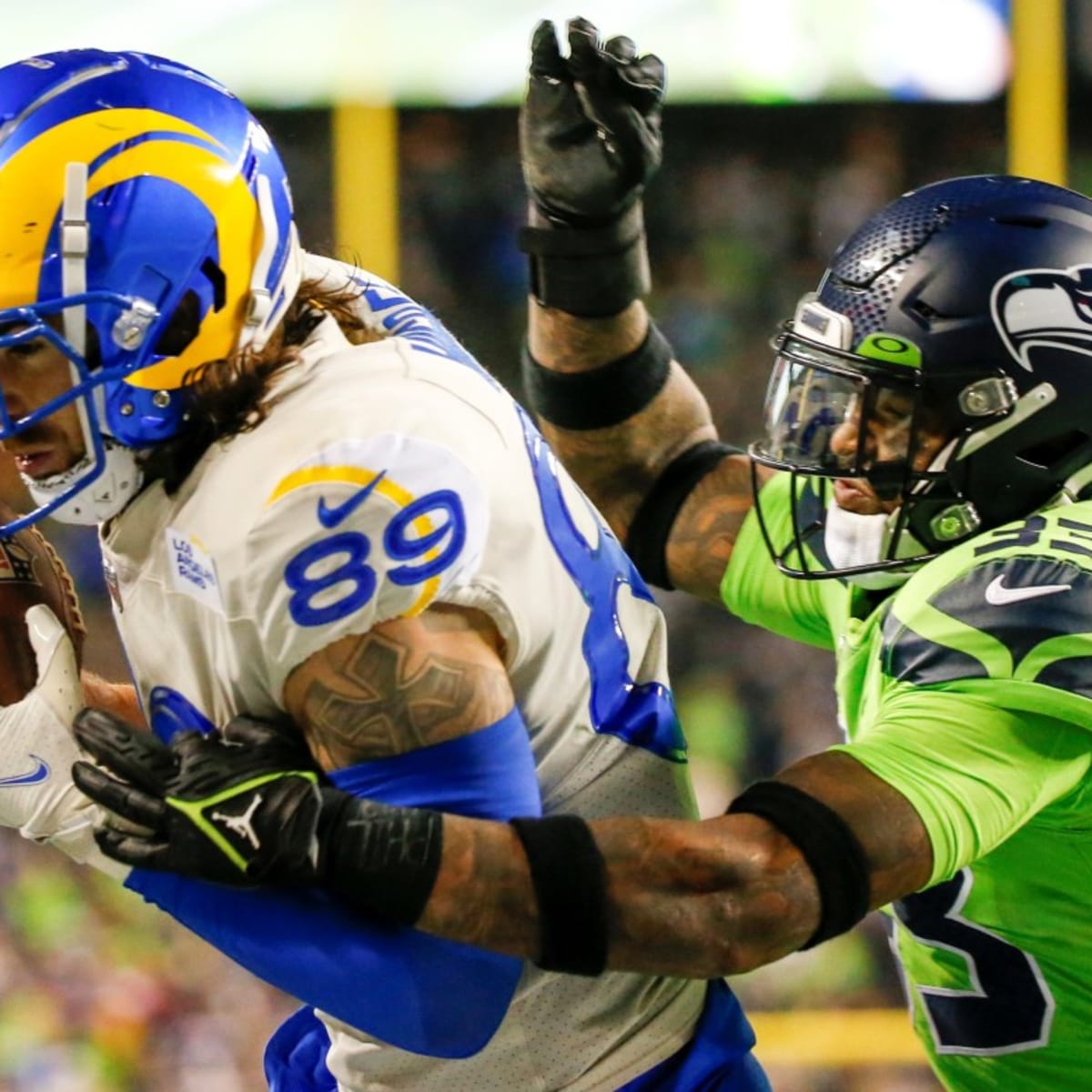 Seattle Seahawks strong safety Jamal Adams (33) watch a video replay during  an NFL football game against the Indianapolis Colts, Sunday, Sept. 12,  2021, in Indianapolis. (AP Photo/Zach Bolinger Stock Photo - Alamy