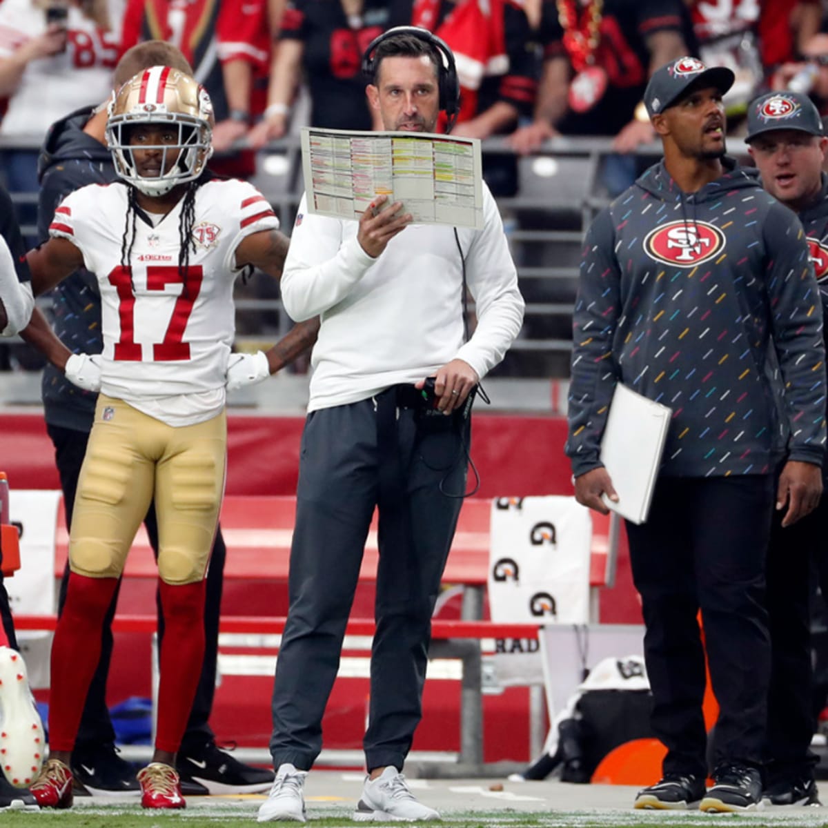 49ers' Kyle Shanahan jokingly blames bad luck vs. Cardinals on son, not  switch from red hat