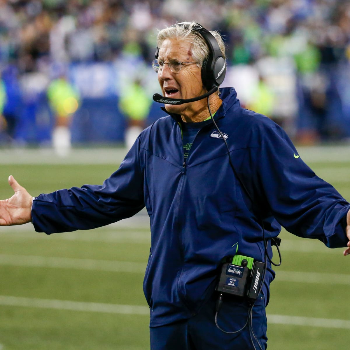 Pete Carroll Forced Fumble During Seahawks Rookie Minicamp 