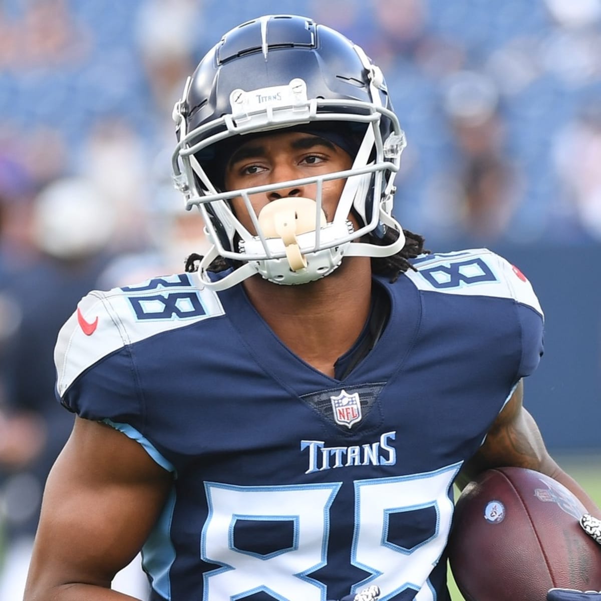 Tennessee Titans wide receiver Marcus Johnson (88) is shown before an NFL football  game against the Houston Texans on Sunday, Nov. 21, 2021, in Nashville, Tenn.  (AP Photo/John Amis Stock Photo - Alamy