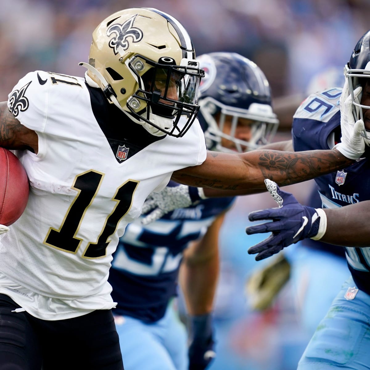 Deonte Harty of the New Orleans Saints in action against the Green News  Photo - Getty Images