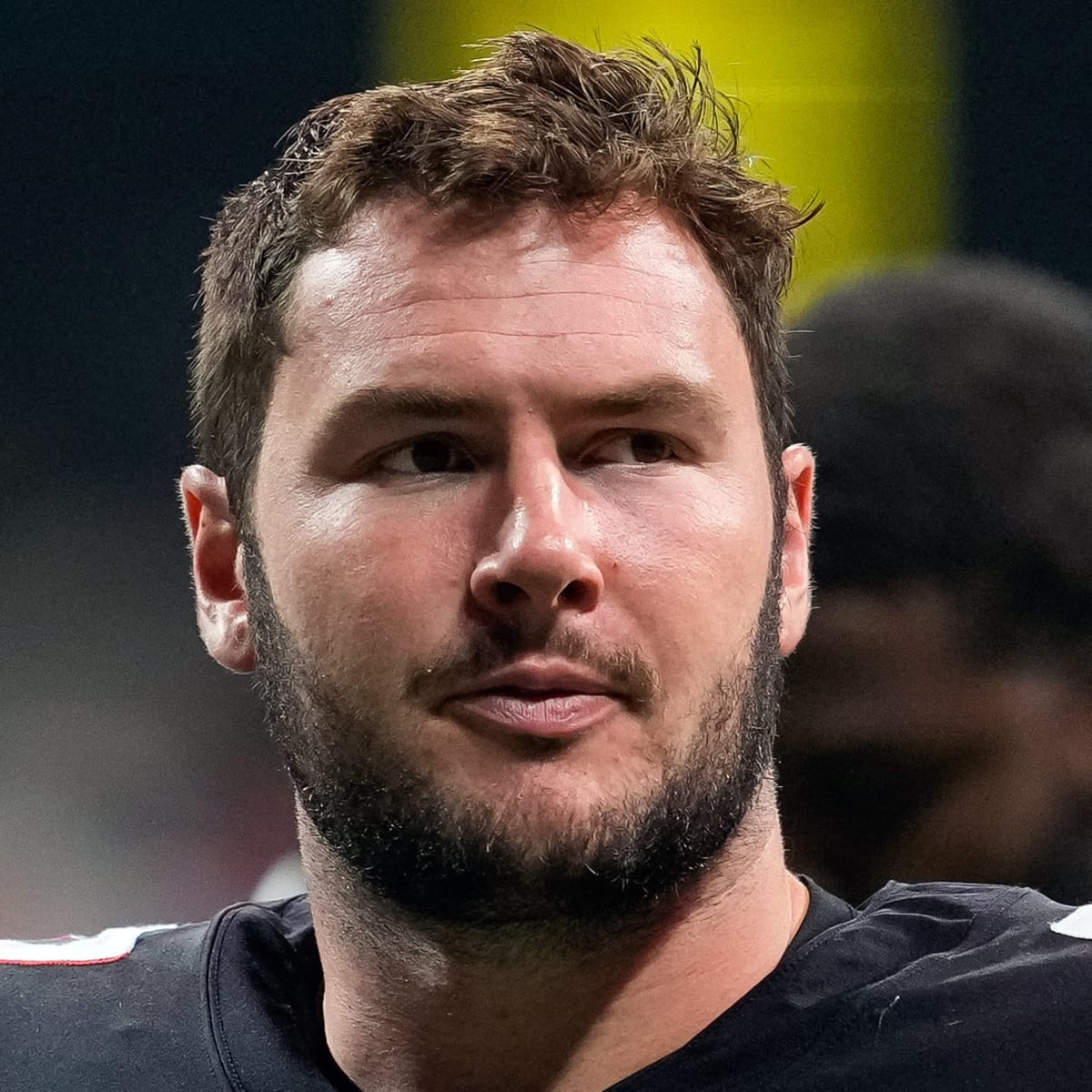 Atlanta Falcons center Drew Dalman (67) lines up during the first half of  an NFL football game against the Cleveland Browns, Sunday, Oct. 2, 2022, in  Atlanta. The Atlanta Falcons won 23-20. (