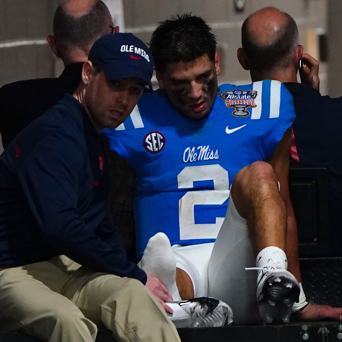 Ole Miss QB Matt Corral injured in Sugar Bowl