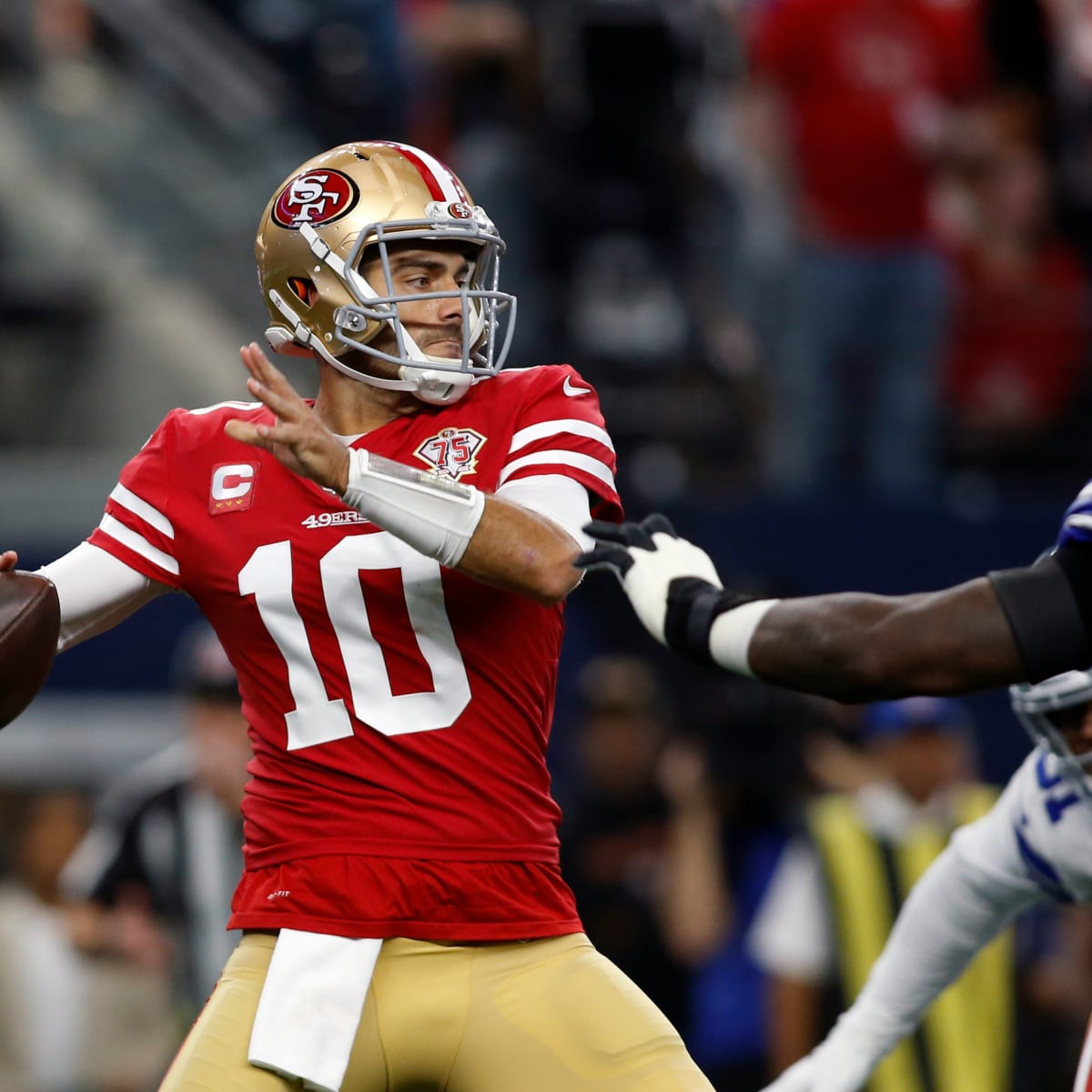 Kyle Shanahan: Jimmy Garoppolo sprained shoulder vs. Cowboys, at fault for  critical false start