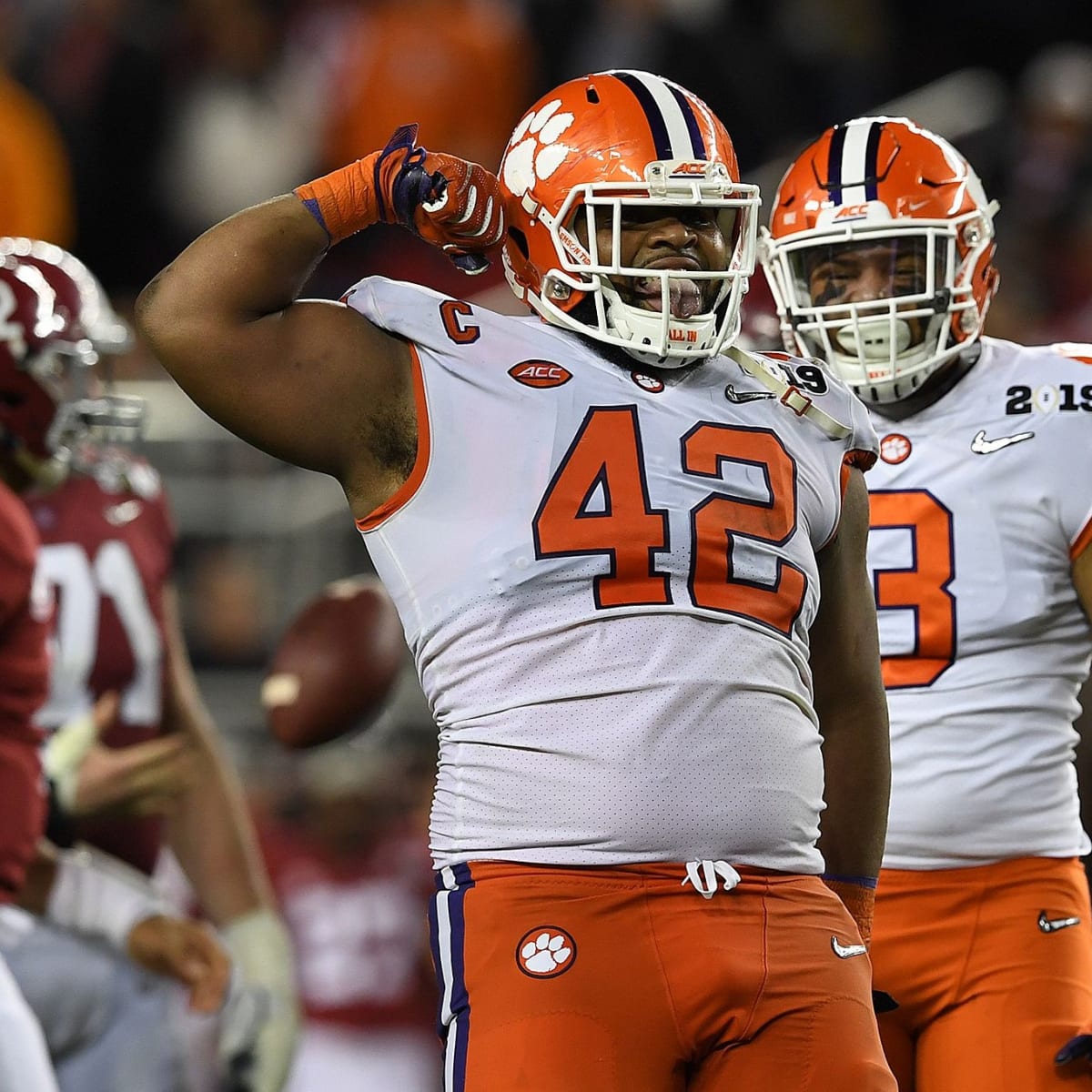 Men's Clemson Tigers #42 Christian Wilkins Orange ACC Six of the