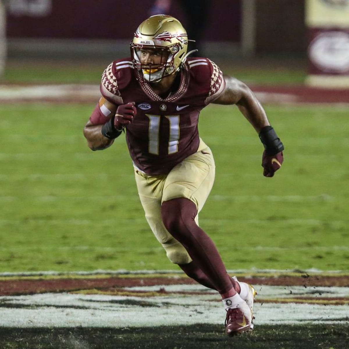 Tallahassee Democrat - New York, New York! After taking a surprising fall  in the 2022 NFL Draft, Florida State Seminoles Football defensive end  Jermaine Johnson finally went with the 26th overall pick