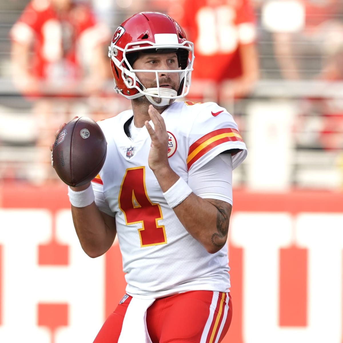 Quarterback Chad Henne of the Kansas City Chiefs looks to pass during