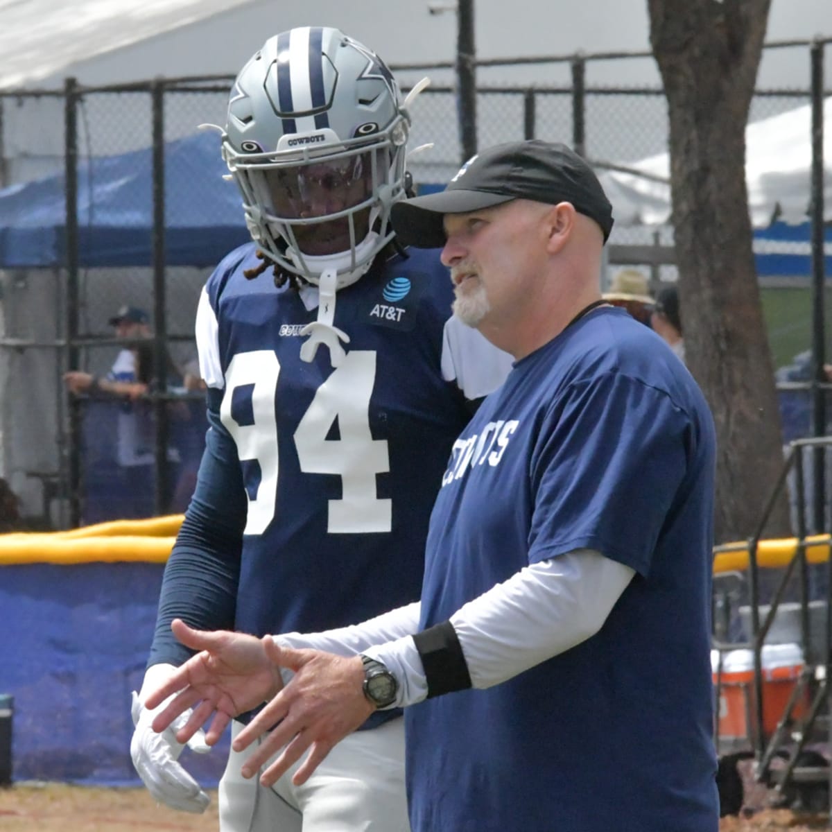 Cowboys Players Wearing Strange New Helmets at Training Camp – NBC 5  Dallas-Fort Worth