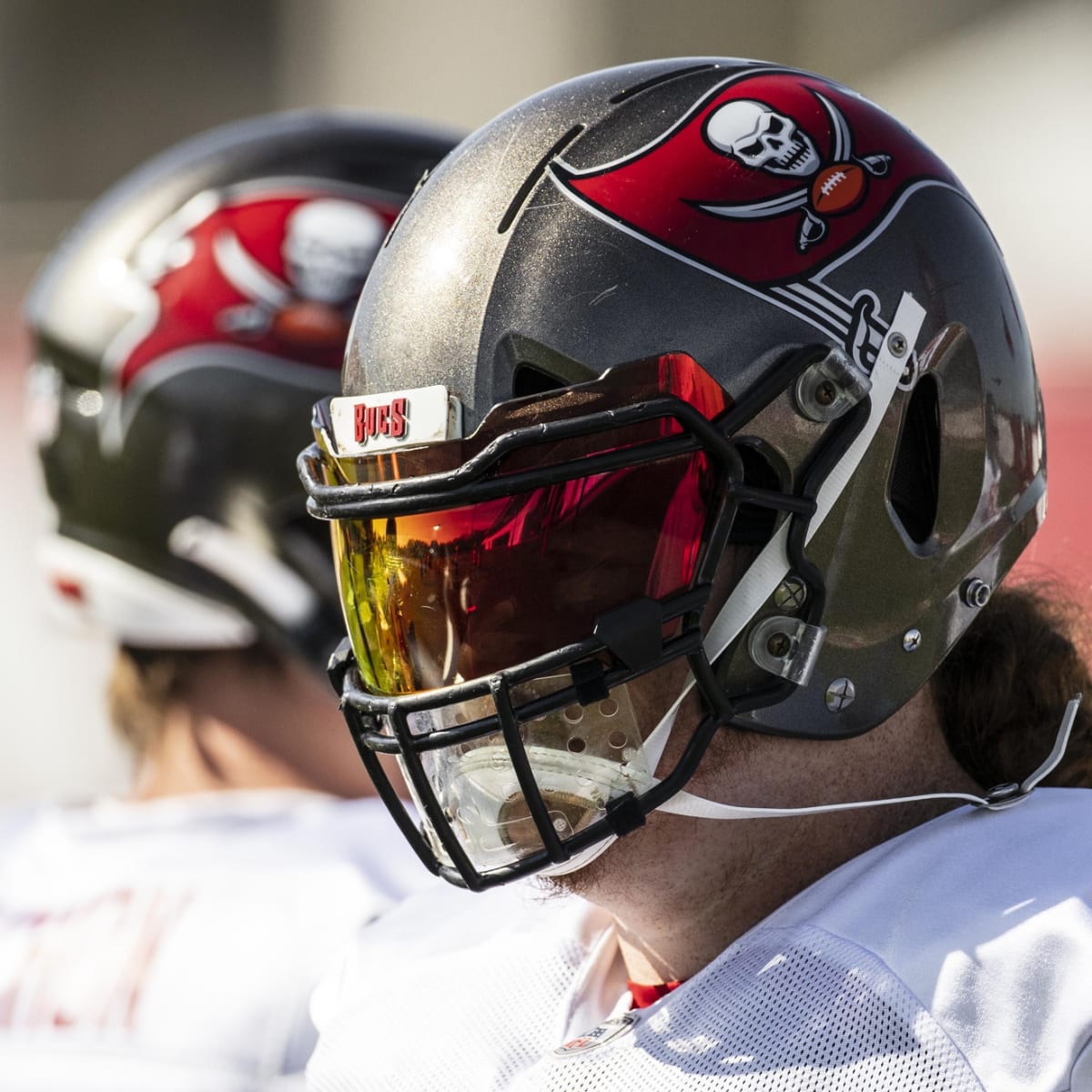 Nov 14, 2021; Landover, MD USA; Tampa Bay Buccaneers center Ryan Jensen  (66) prepares before an NFL game at FedEx Field. The Washington Football  Team beat the Buccaneers 29-19. (Steve Jacobson/Image of