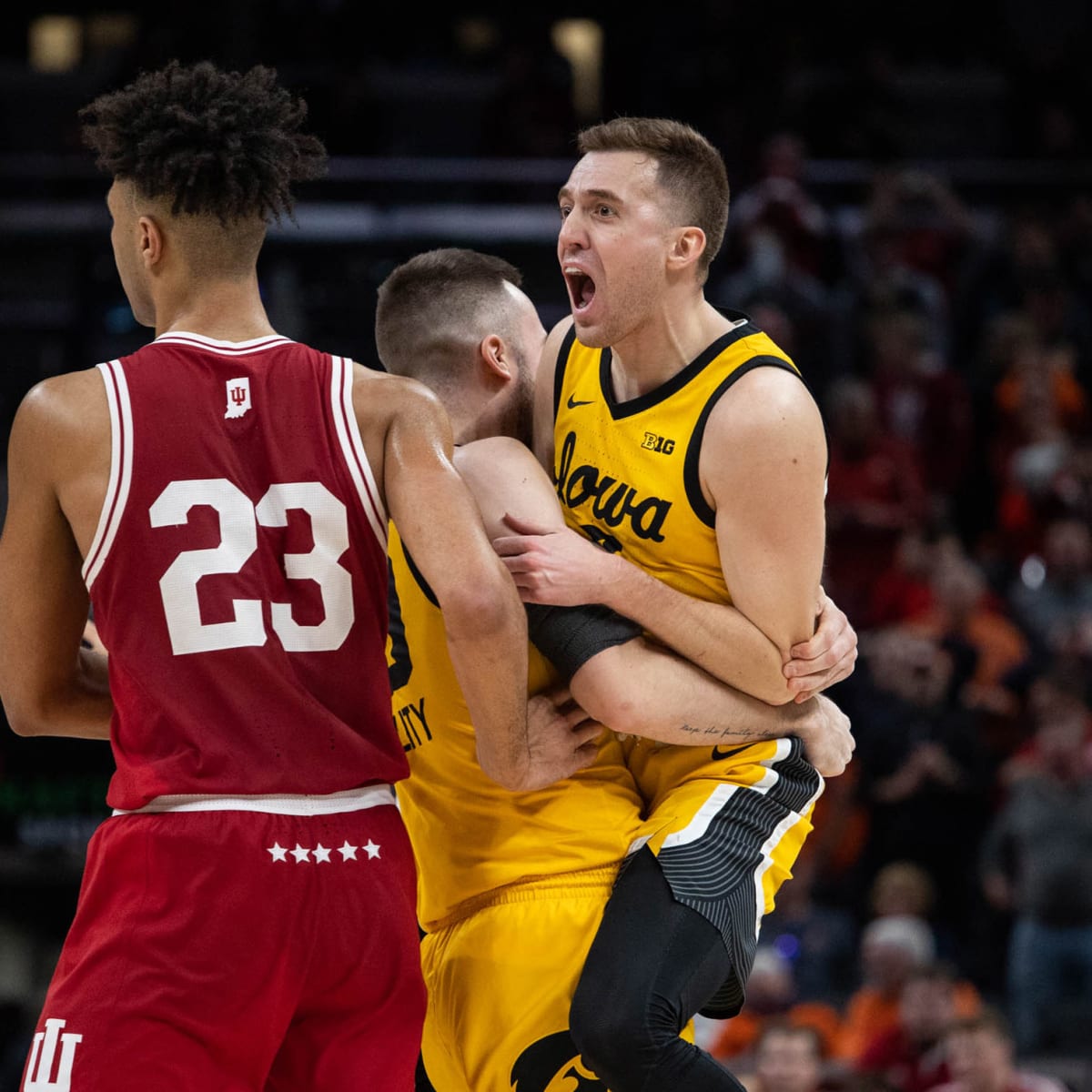 Jordan Bohannon reacts to win at Indiana 