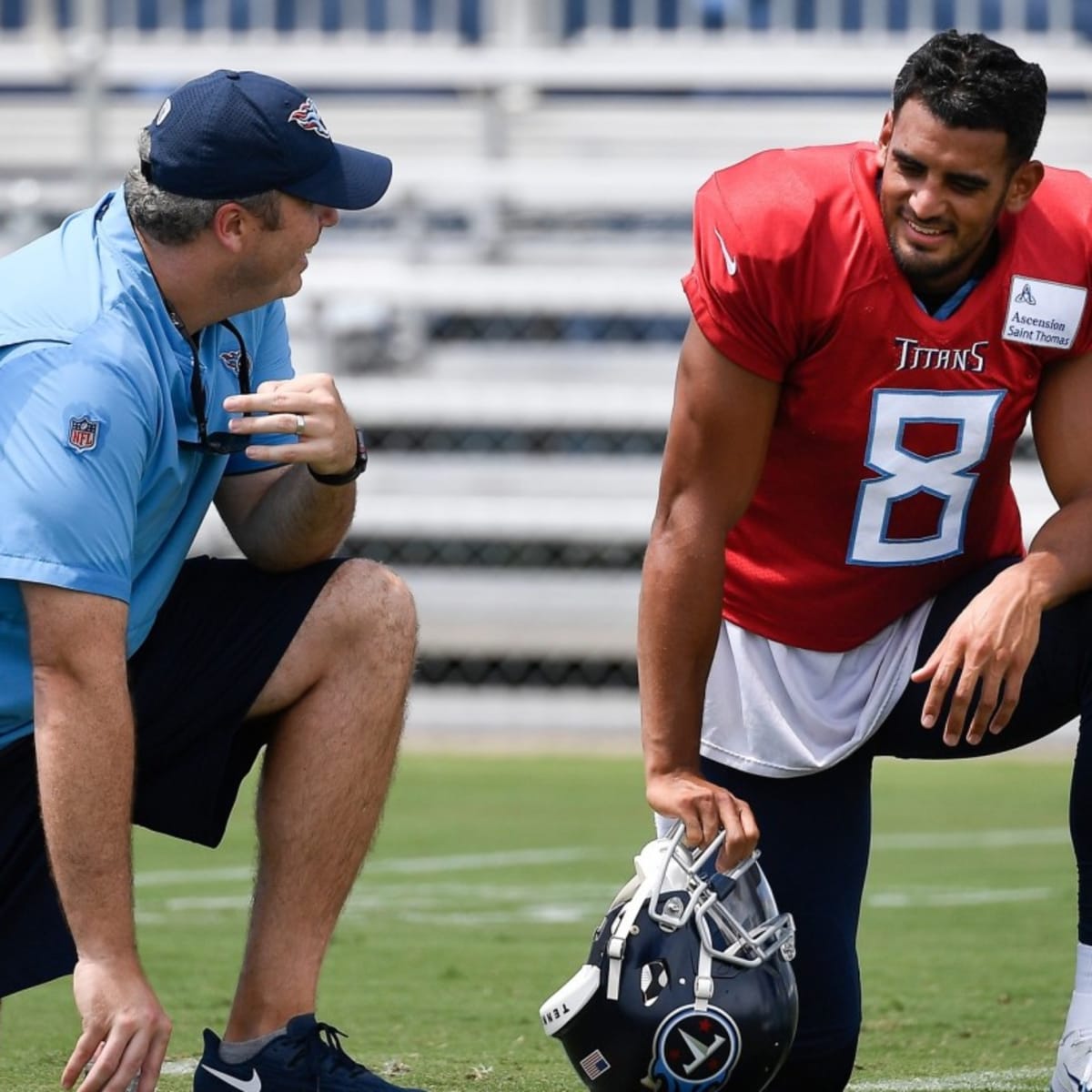 Big shoes to fill': Marcus Mariota discusses replacing Matt Ryan, Arthur  Smith reunion