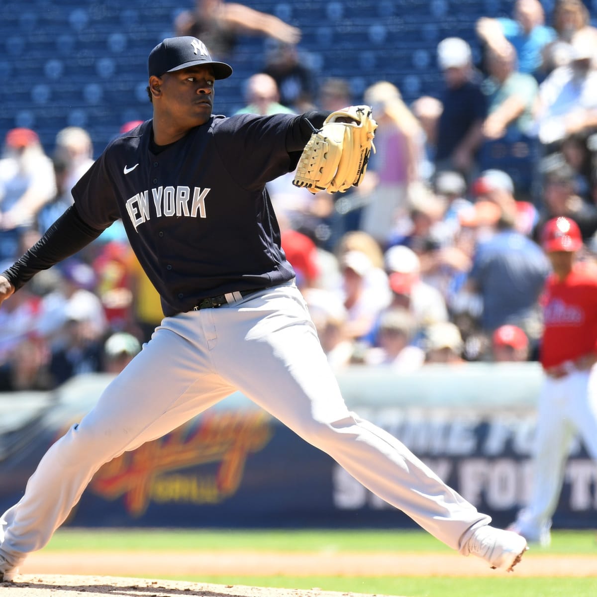Luis Severino is ins white yankees jersey piring confidence for