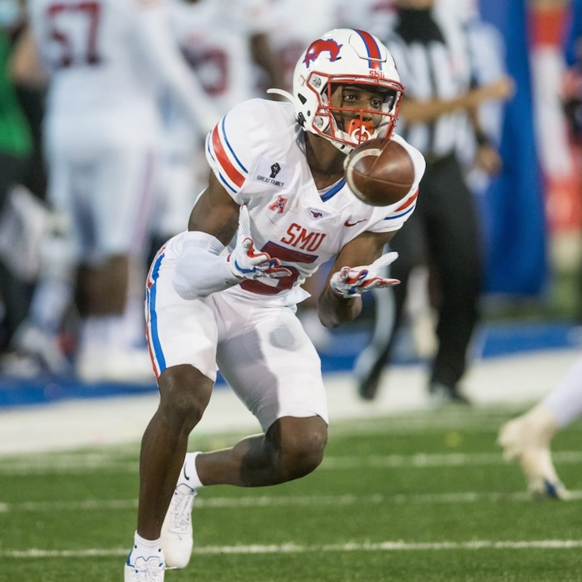 SMU wide receiver Danny Gray runs the 40-yard dash at the NFL