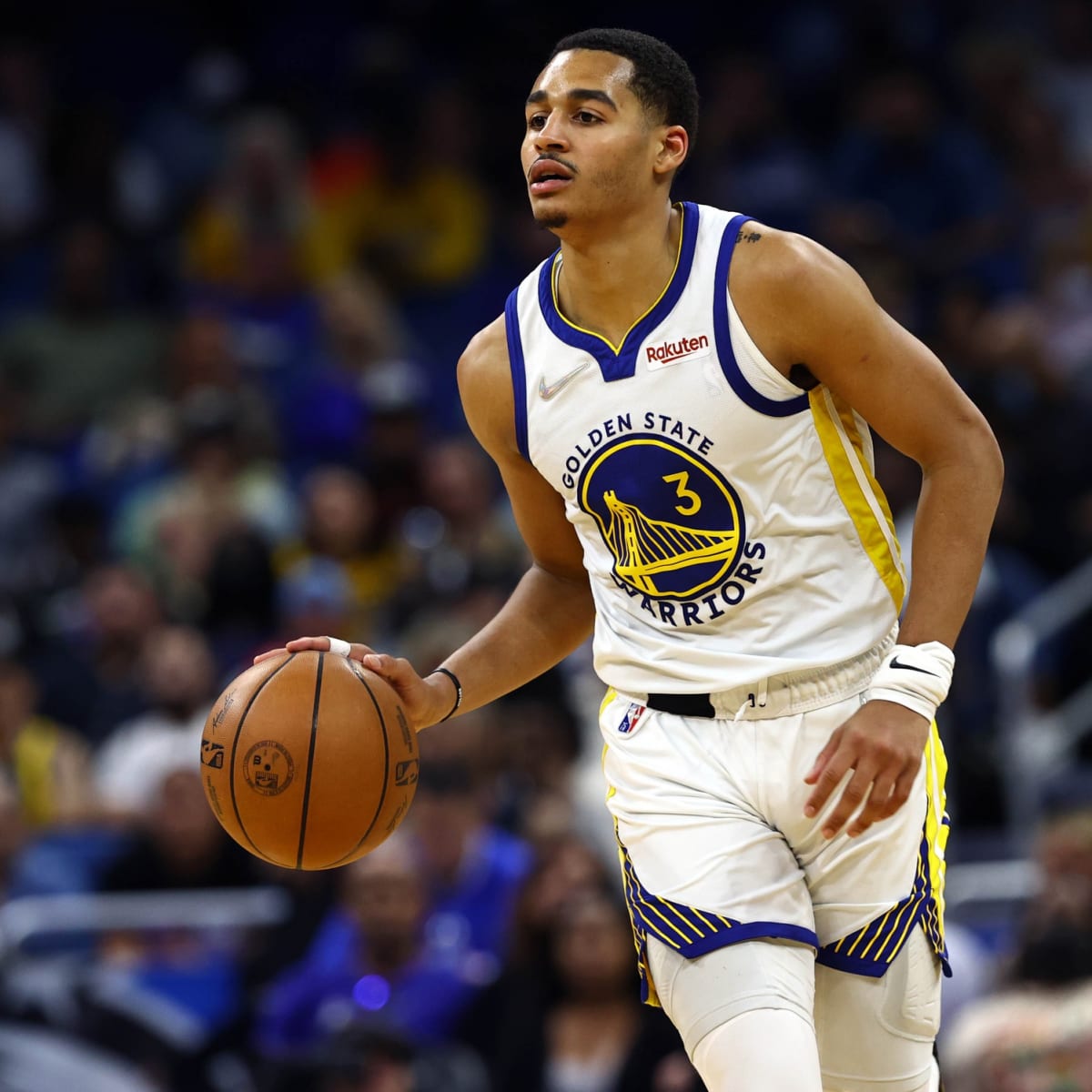 Jordan Poole Golden State Warriors Unsigned Coming Off Pick Photograph