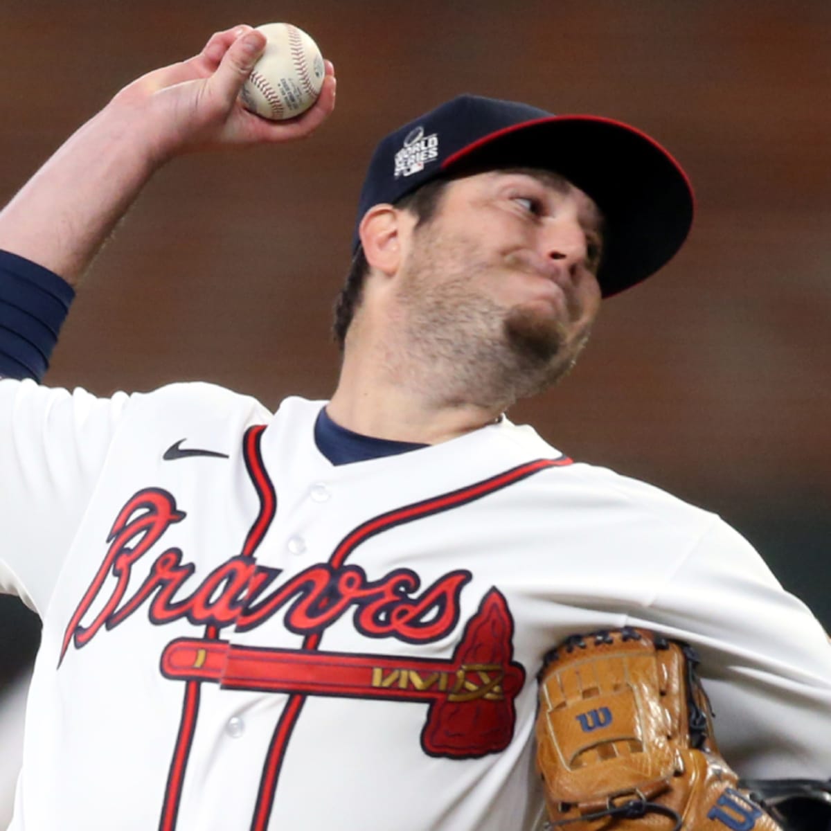 Atlanta Braves relief pitcher Luke Jackson throws during the sixth