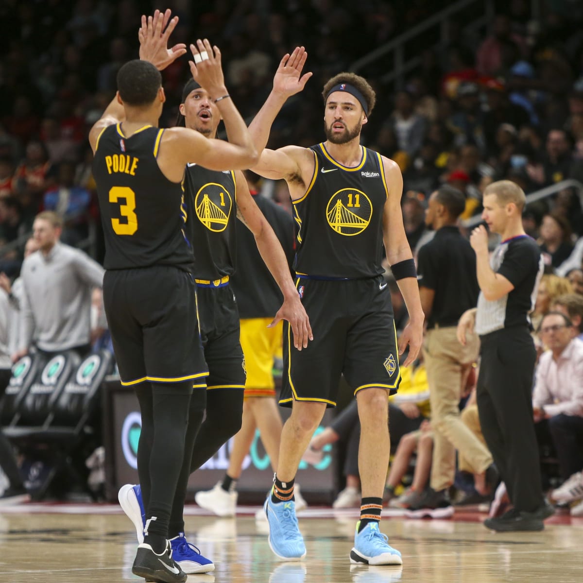 IT'S A POOLE PARTY - Klay Thompson and Jordan Poole celebrate taking 3-0  lead vs. Nuggets 