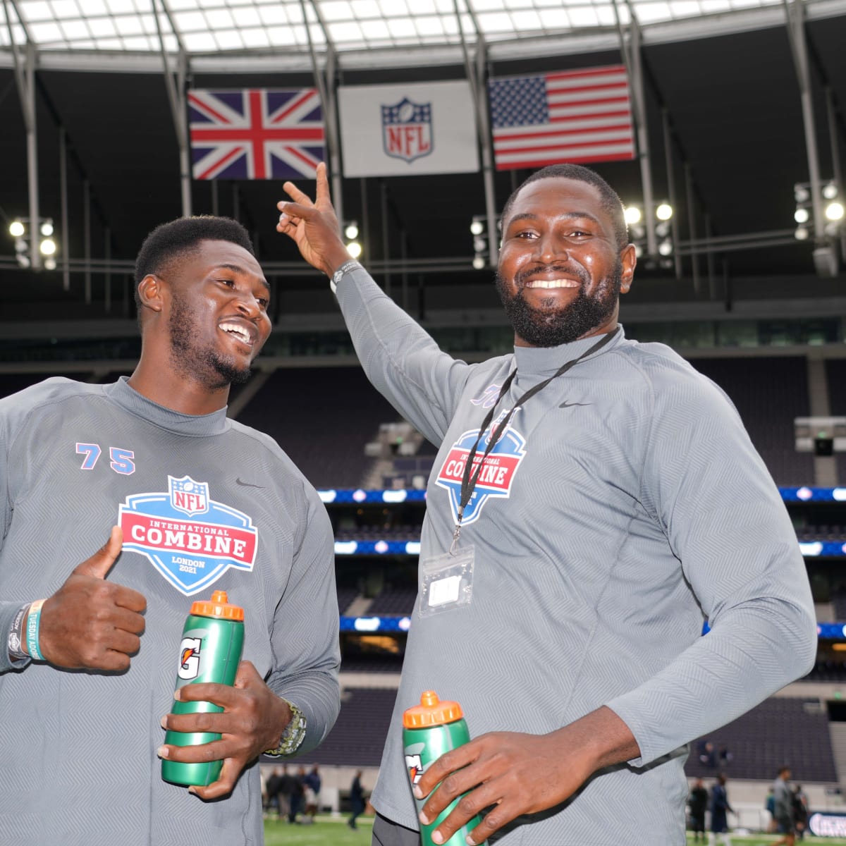 New York Giants on Instagram: Osi Umenyiora visits Roy Mbaeteka at  practice 