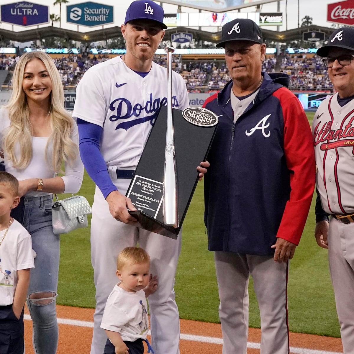 WATCH: Dodgers' All-Star Freddie Freeman's son shows off controversial  Braves' tomahawk chop gesture in his mother's IG story