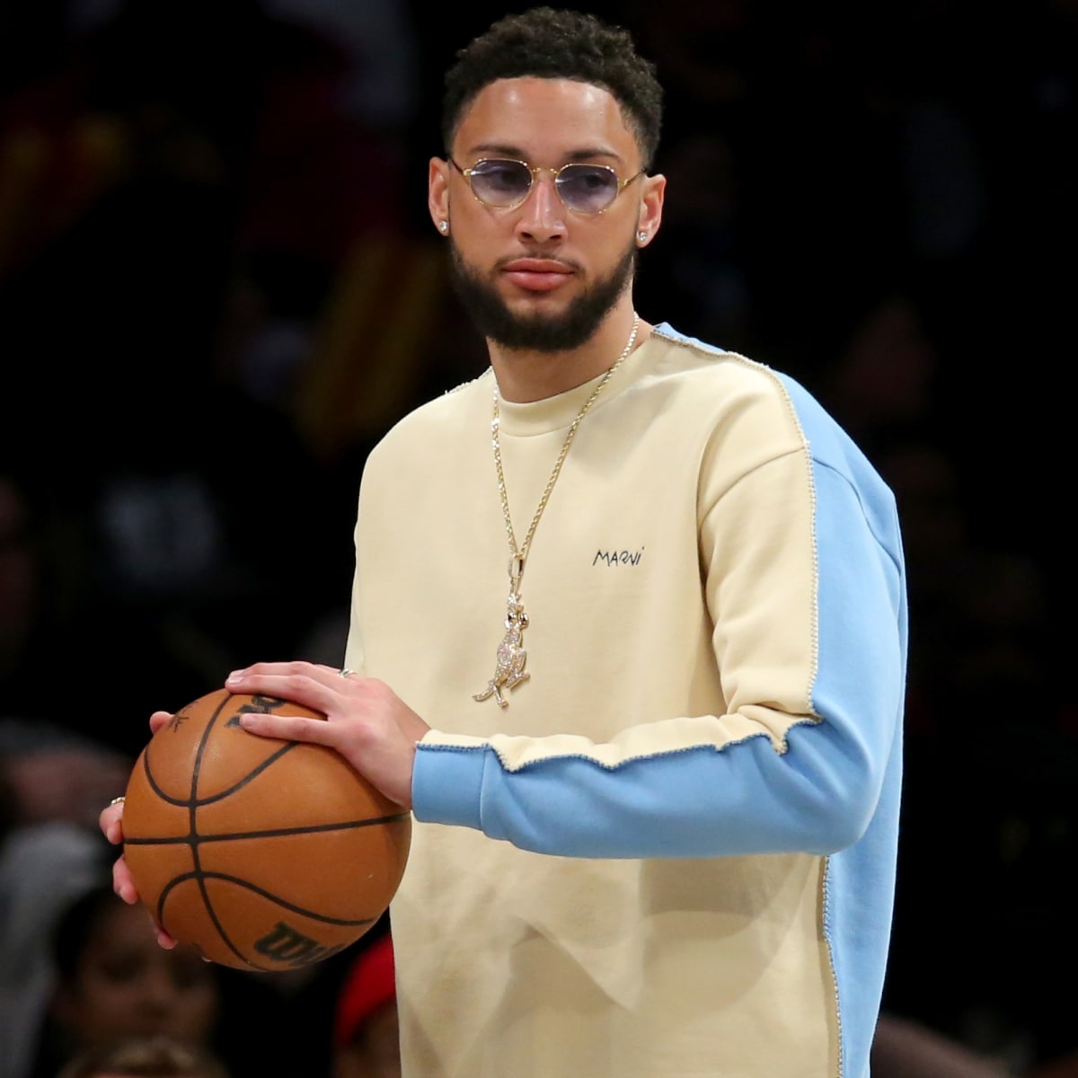 Ben Simmons' Outfit Goes Viral Courtside With So Many Clashing