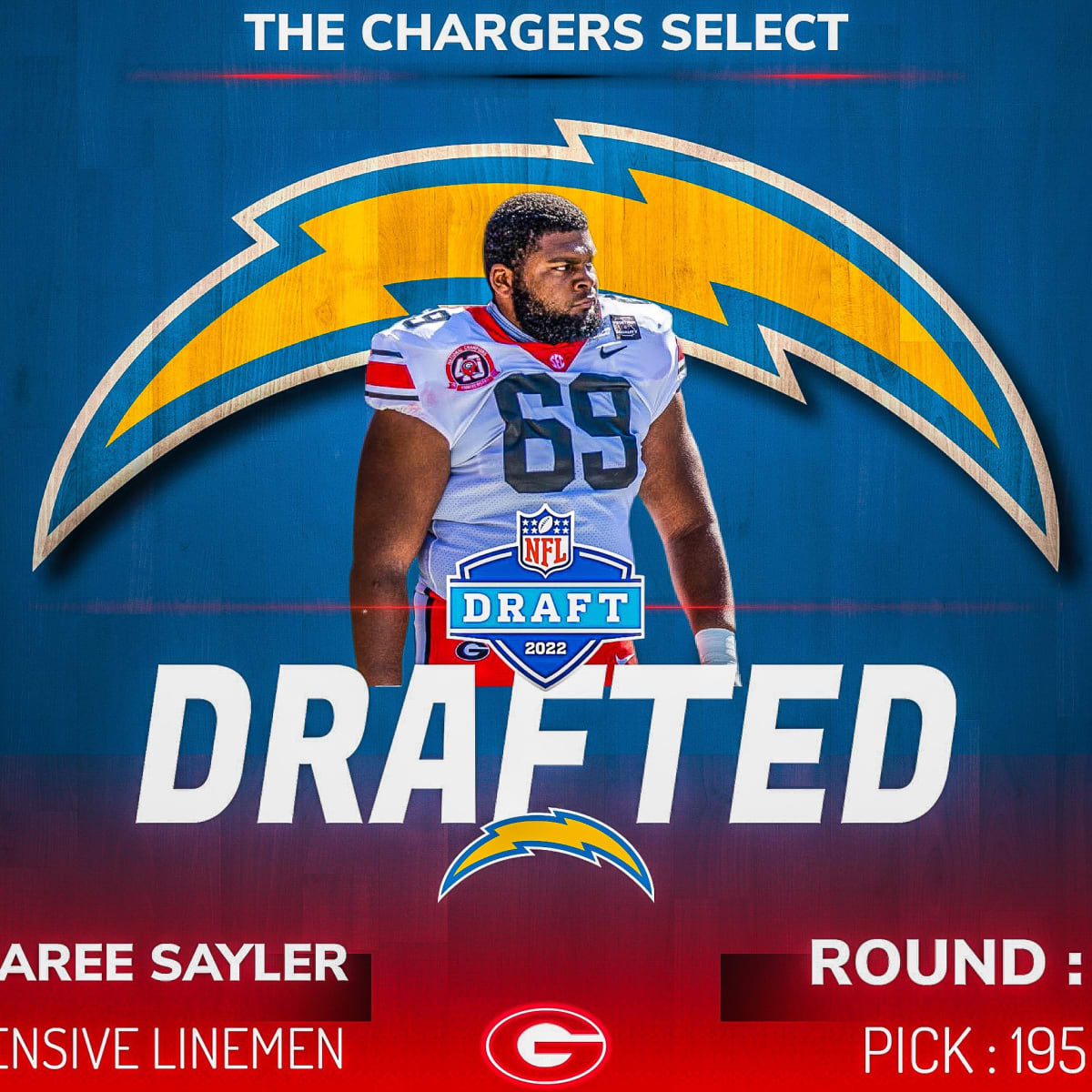 BREAKING: Jamaree Salyer Drafted By Los Angeles Chargers - Sports  Illustrated Georgia Bulldogs News, Analysis and More